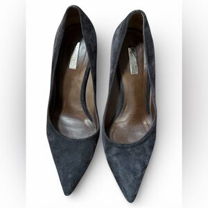 Calvin Klein Collection Charcoal gray suede pumps